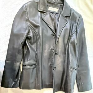 Jones New York Black Leather Women's Jacket